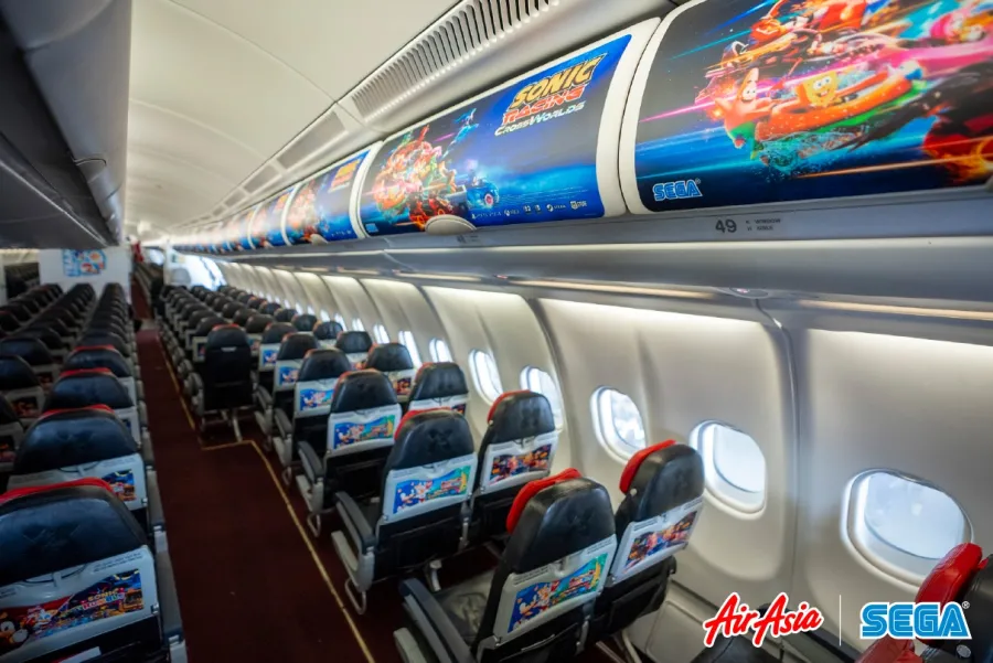 AirAsia獨家「索尼克」主題客機!融合《索尼克賽車交叉世界》與《Sonic Rumble》主題遊戲設計登場 4 1015 AirAsia Sonic 02