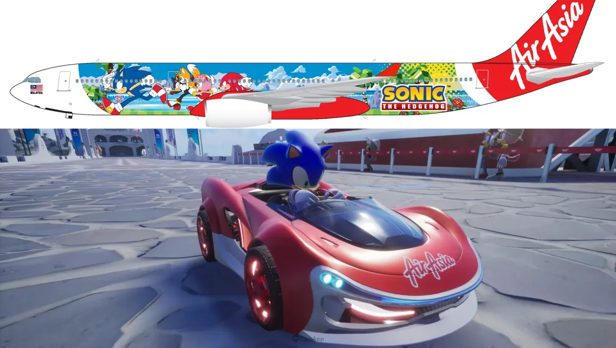 AirAsia獨家「索尼克」主題客機！融合《索尼克賽車交叉世界》與《Sonic Rumble》主題遊戲設計登場