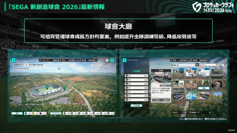 《SEGA 新創造球會 2026》確定2026年1月22日正式上線!兩大預約活動同步開跑 3 1128 segafcchampions2026 img 4