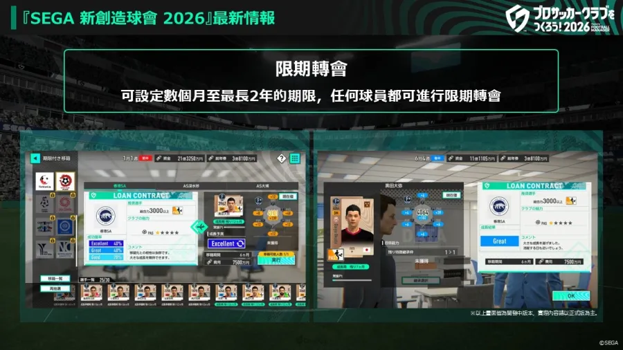 《SEGA 新創造球會 2026》確定2026年1月22日正式上線!兩大預約活動同步開跑 2 1128 segafcchampions2026 img 3