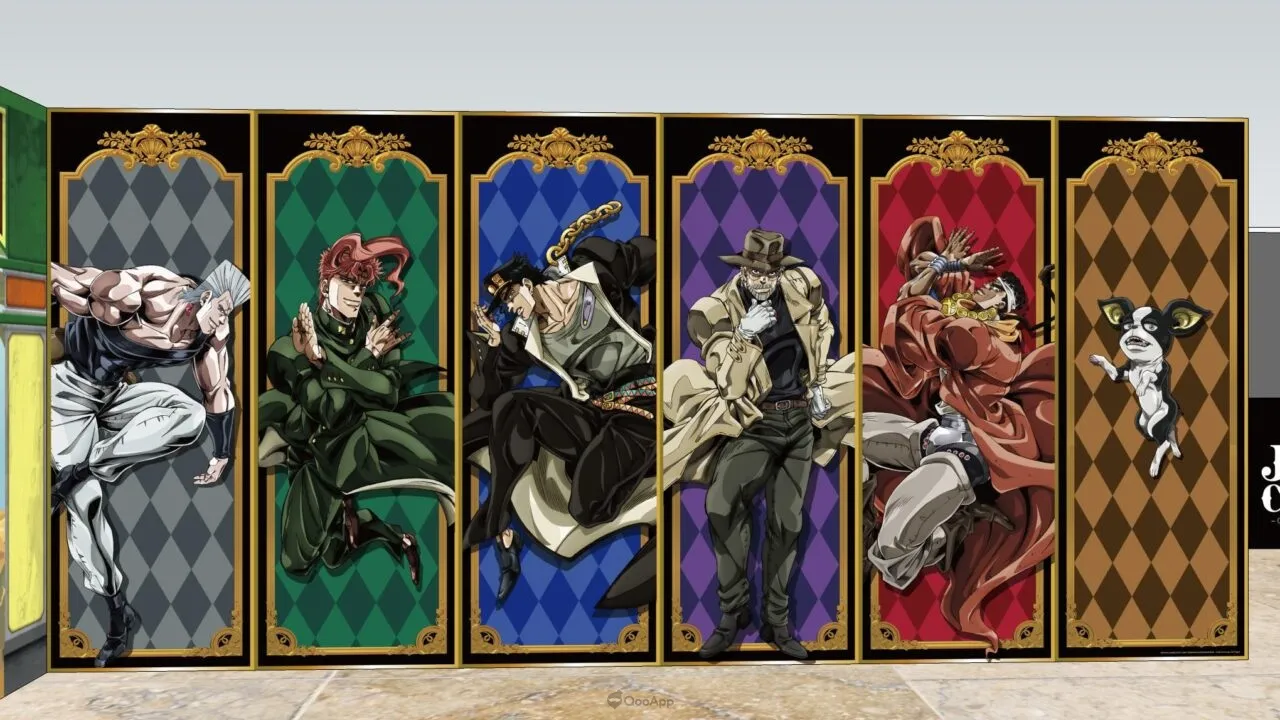 《JoJo的奇妙冒險 星塵遠征軍》快閃店&《飆馬野郎JoJo的奇妙冒險》複製原畫展6月26日新光南西同步登場 5 %E4%B8%BB%E8%A7%92%E8%83%8C%E6%99%AF%E7%89%86