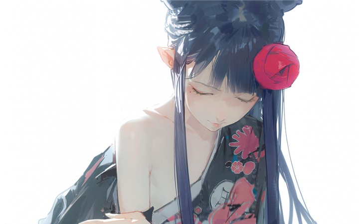 P站美图推荐——黑长直特辑（四）