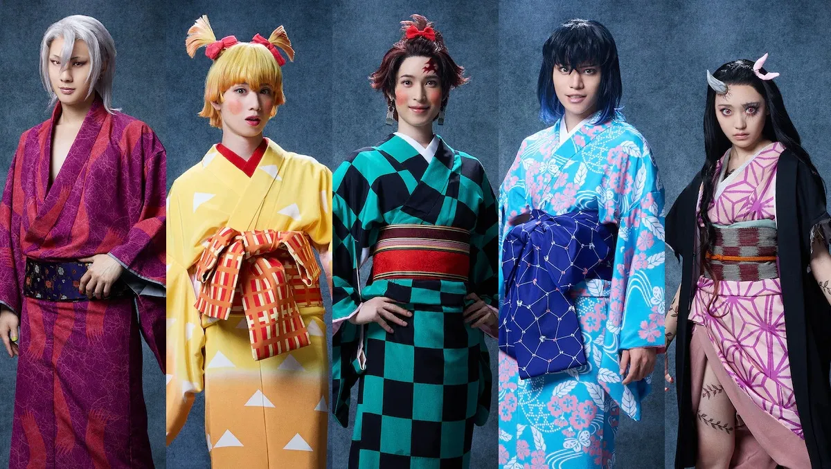 《舞台「鬼滅之刃」其之肆 遊郭潜入》公布角色定裝照！炭治郎、善逸、伊之助 女裝亮相